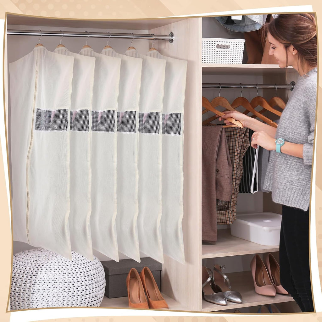 6 Pcs 40in Cotton Garment Bags