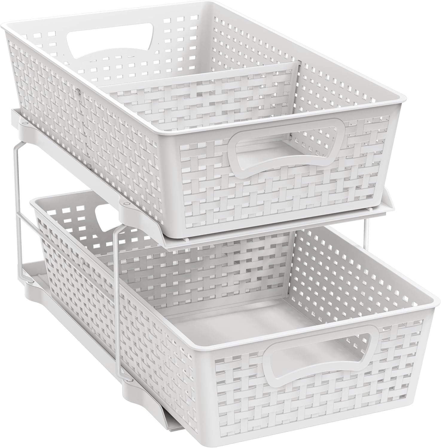 White 2 Tier Under Sink Drawer