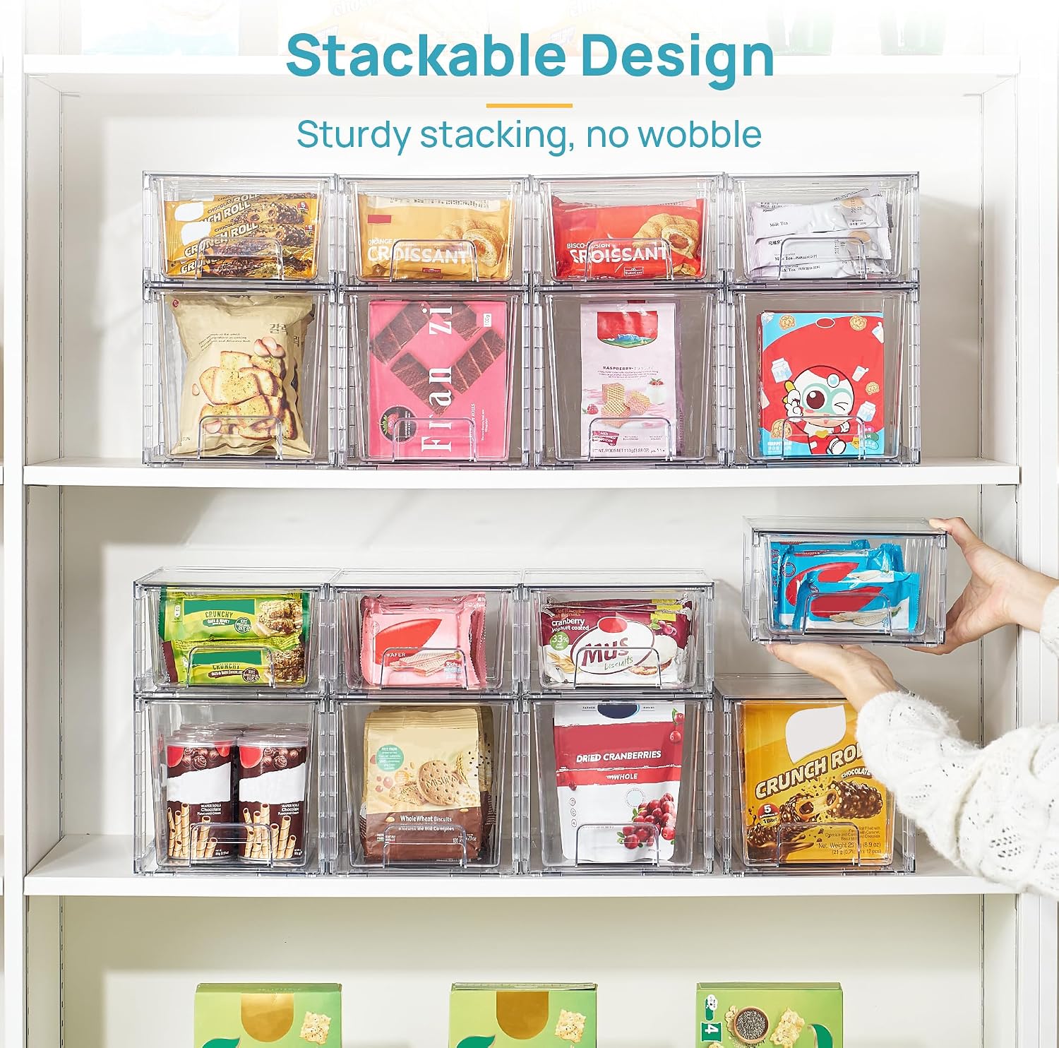 4 Pack Clear Stackable Storage Drawers