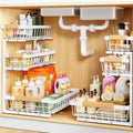 2-Pack White 3-Tier Under Sink Organizer