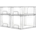 4 Pack Clear Stackable Storage Drawers