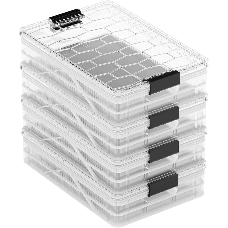 4-Pack Quarter Clear Stackable Storage Bins