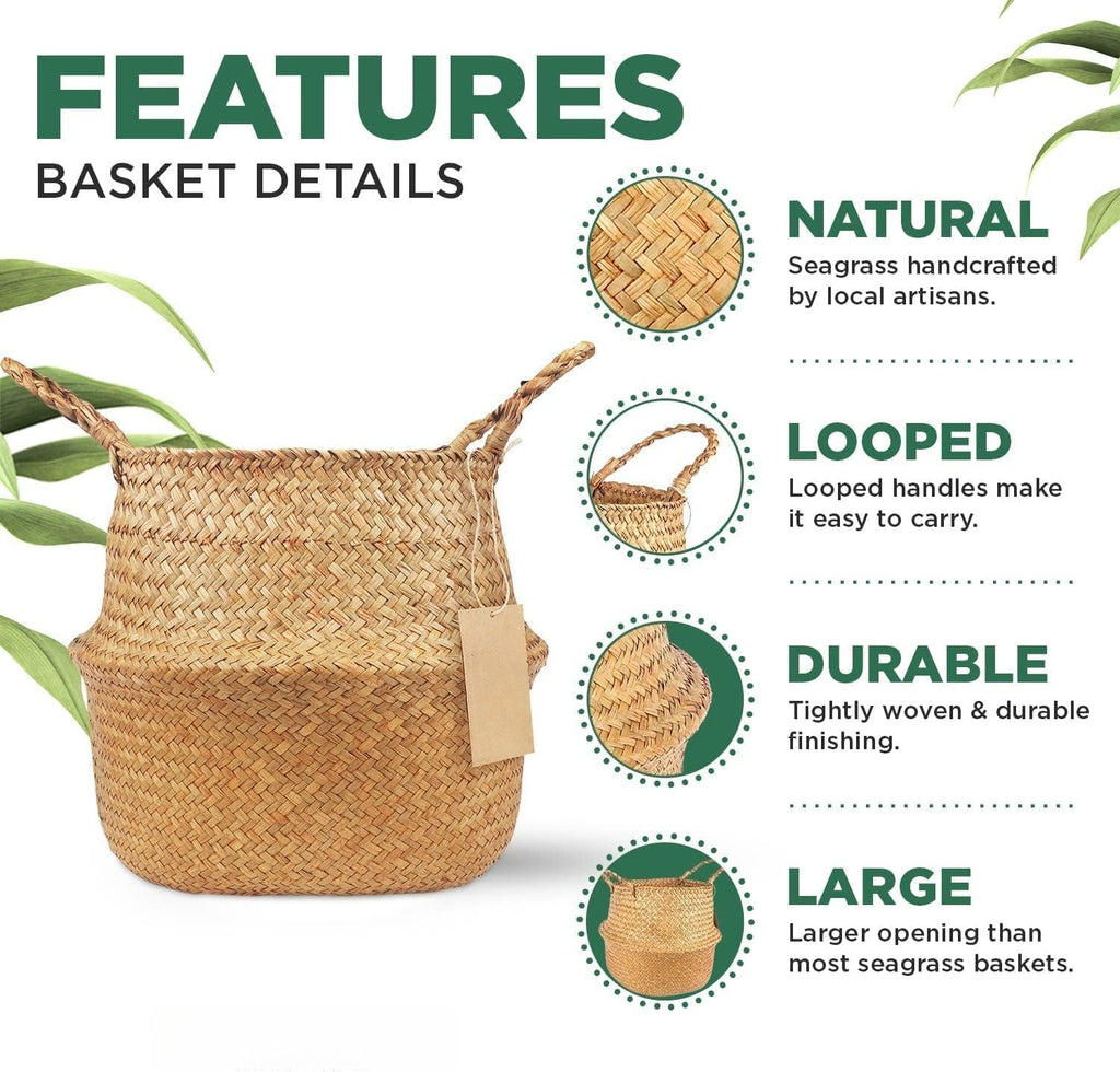 Large Seagrass Woven Plant Basket