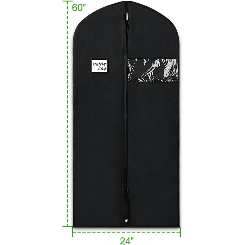 6 Pack Black 60in Garment Bags