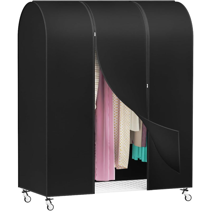 50in Black Garment Rack Cover