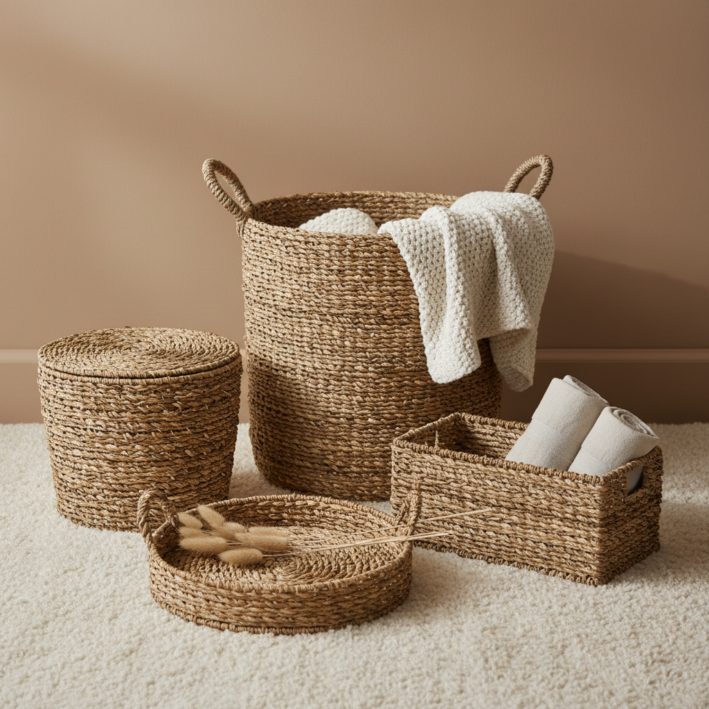 Decorative Seagrass Storage Baskets
