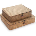 Set of 2 Seagrass Basket Box With Lid