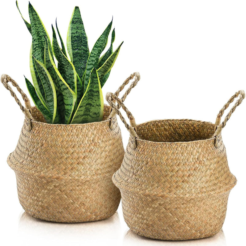 2 Pack Large Seagrass Woven Basket